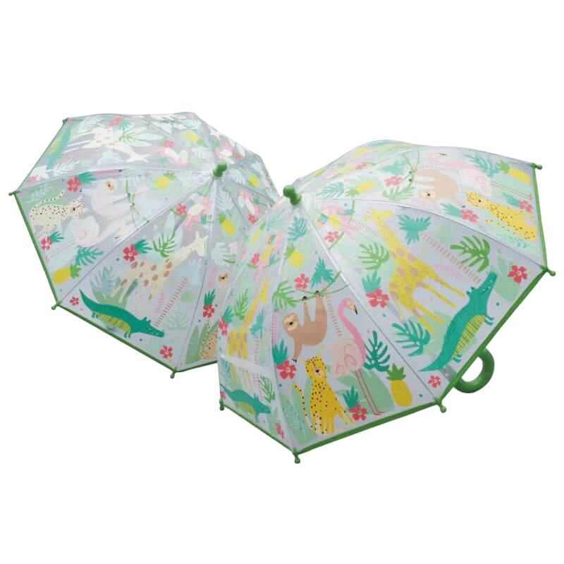 Floss & Rock Colour Changing Umbrella - Jungle