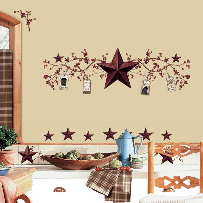 RoomMates Country Stars & Berries Wall Decals - RMK1276SCS