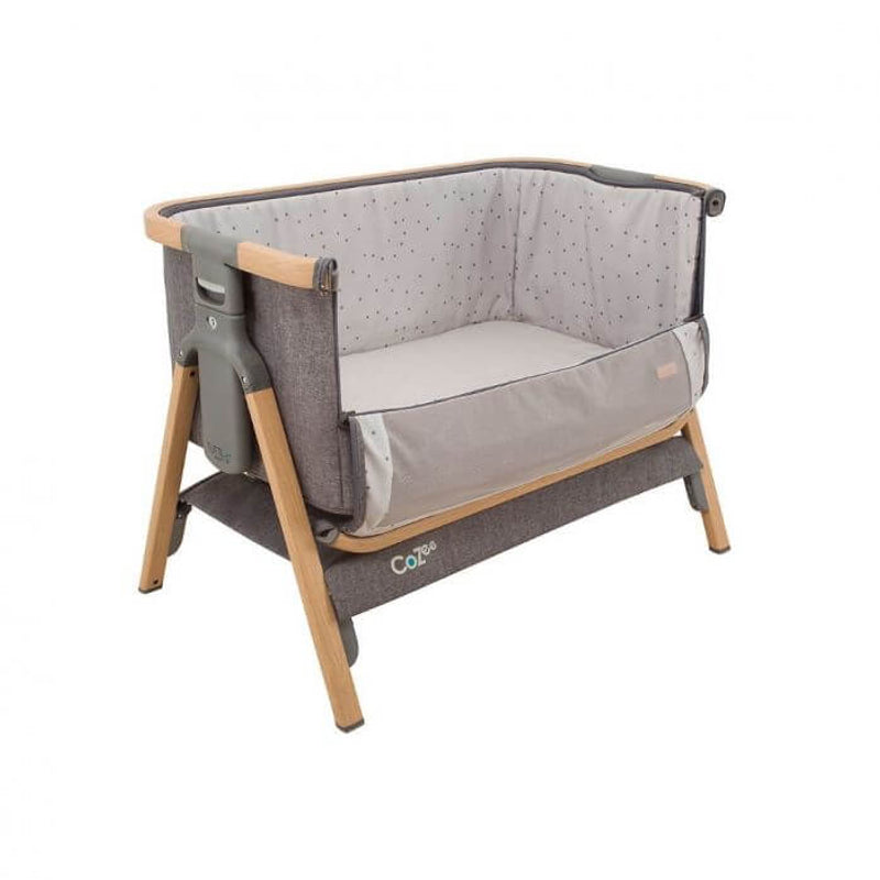 Tutti Bambini CoZee Bedside Crib - Oak and Charcoal