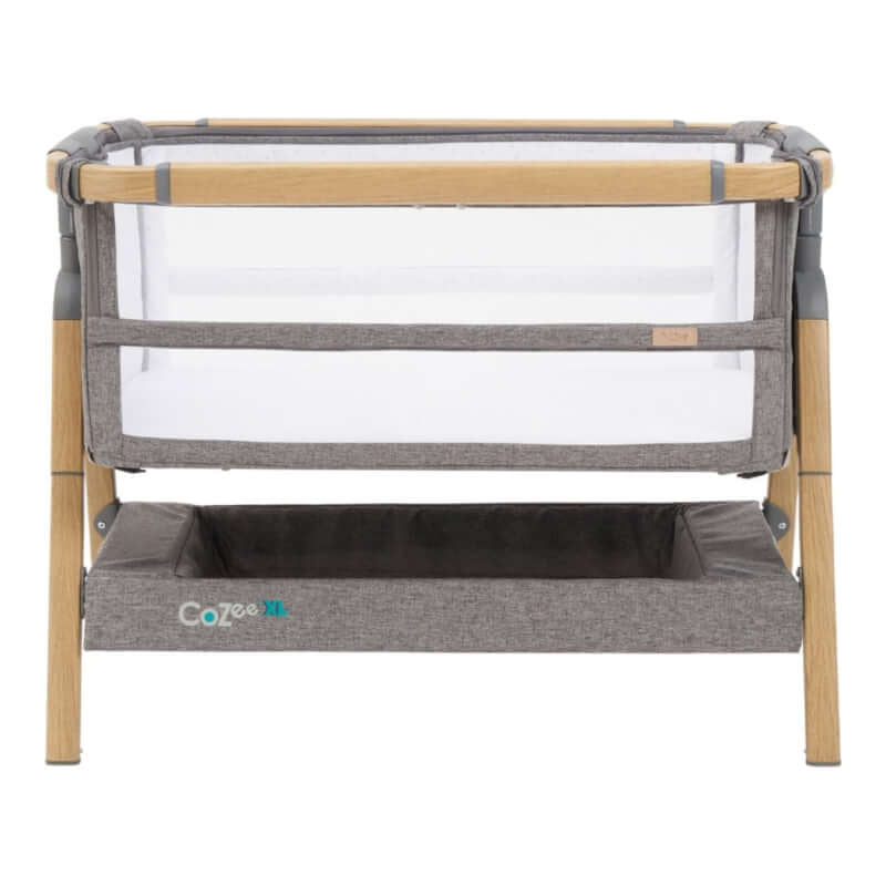 Tutti Bambini Cozee XL Bedside Crib & Cot - Oak and Charcoal