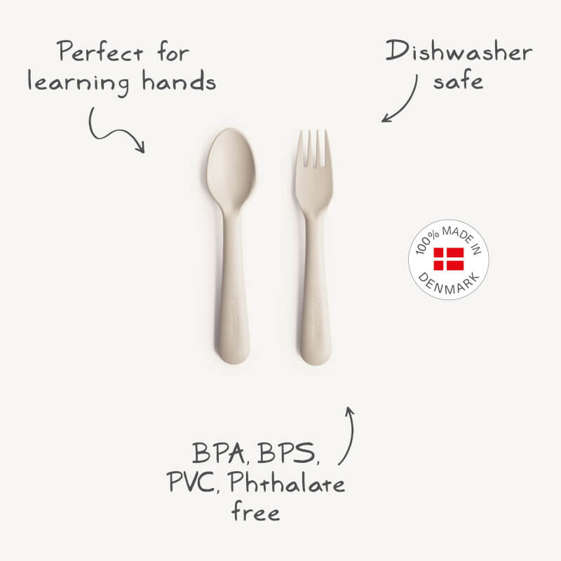 Mushie Dinnerware Fork and Spoon Set