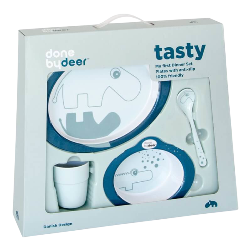 Done by Deer Dinner Set, Contour - Dark Blue