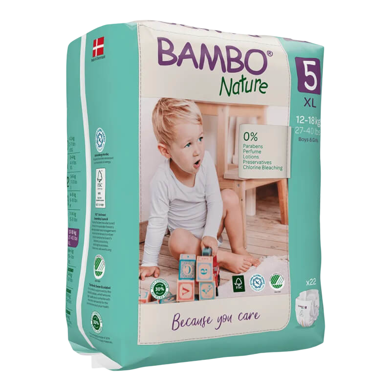 Bambo Nature Eco Diapers - Size 5 (12-18 kgs) XL 22s