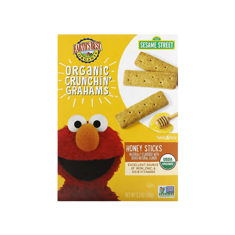Earth's Best Organic Crunchin Grahams 2+ Years Honey Sticks 150g