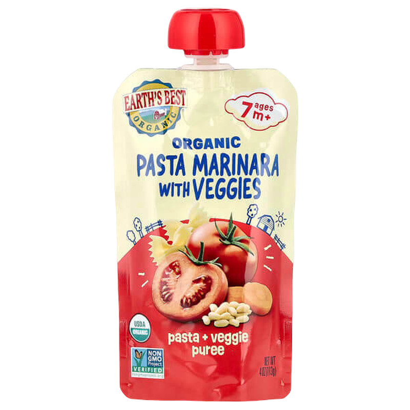 Earth's Best Organic Pasta + Veggie Puree Ages 7+ Months Marinara with Veggies 113g