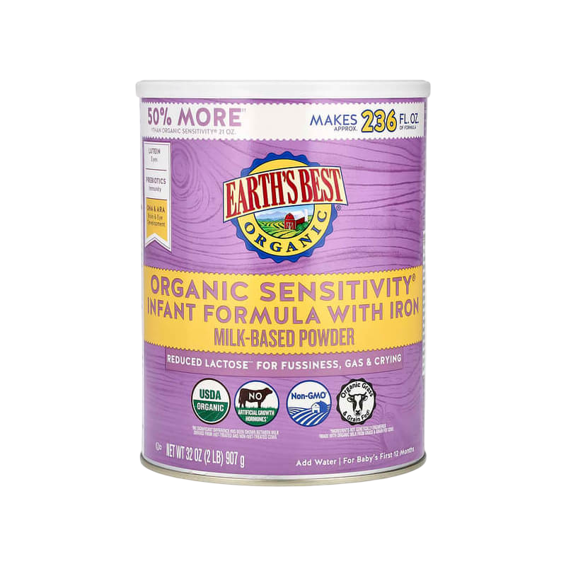 Earth's Best Organic Sensitivity Infant Formula with Iron For Babys First 12 Months 32 oz (907 g)