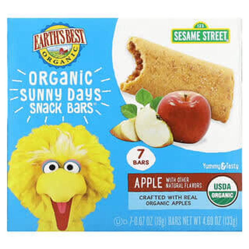 Earth's Best Organic Sunny Days Snack Bars 2 Years and Up Apple 7 Bars 0.67 oz (19 g) Each