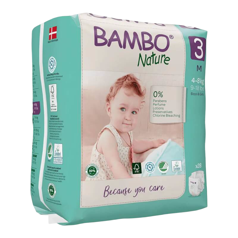Bambo Nature Eco Diapers - Size 3 (4-8 kgs) M 28s