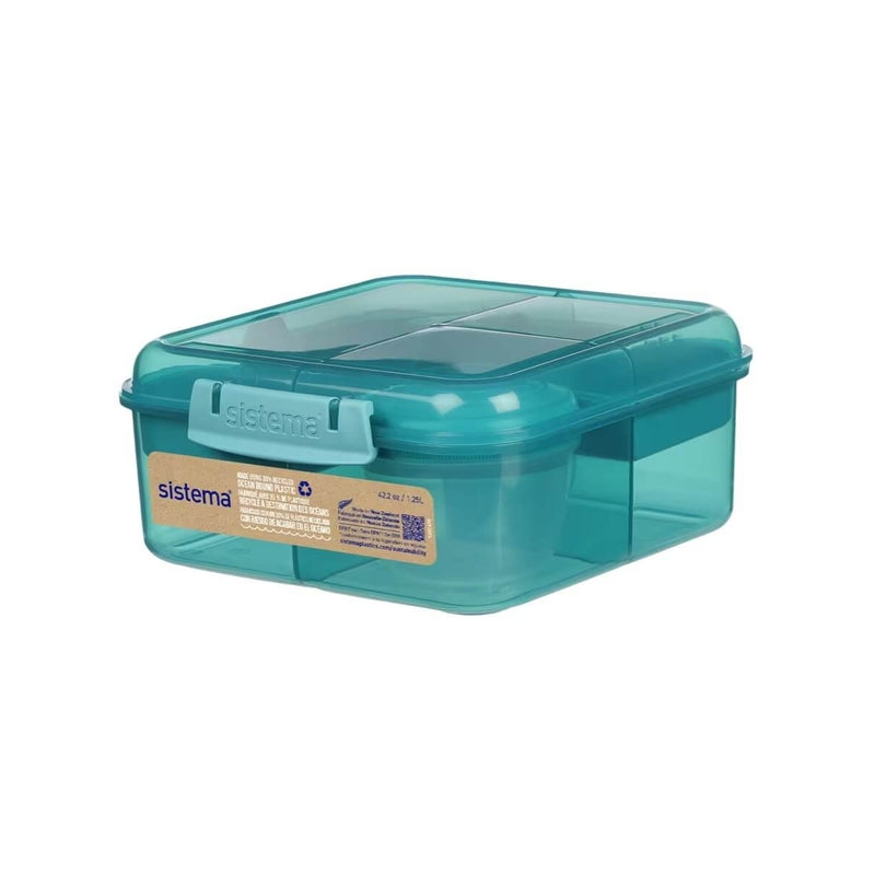 Sistema® Eco-Friendly Bento Cube with Yogurt Pot 1.25L