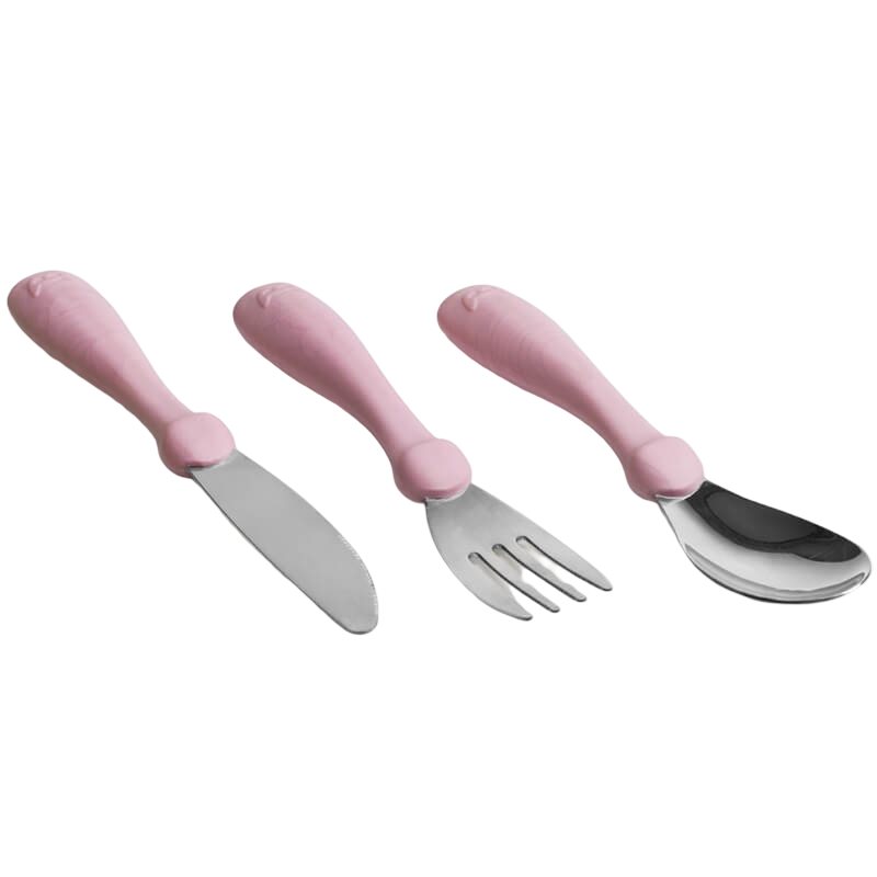 Herobility Eco Toddler Cutlery 3-Pack - Pink 12m+