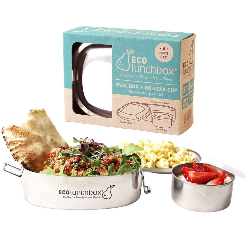 ECOlunchbox Oval & No-Leak Cup (2-Piece Set)