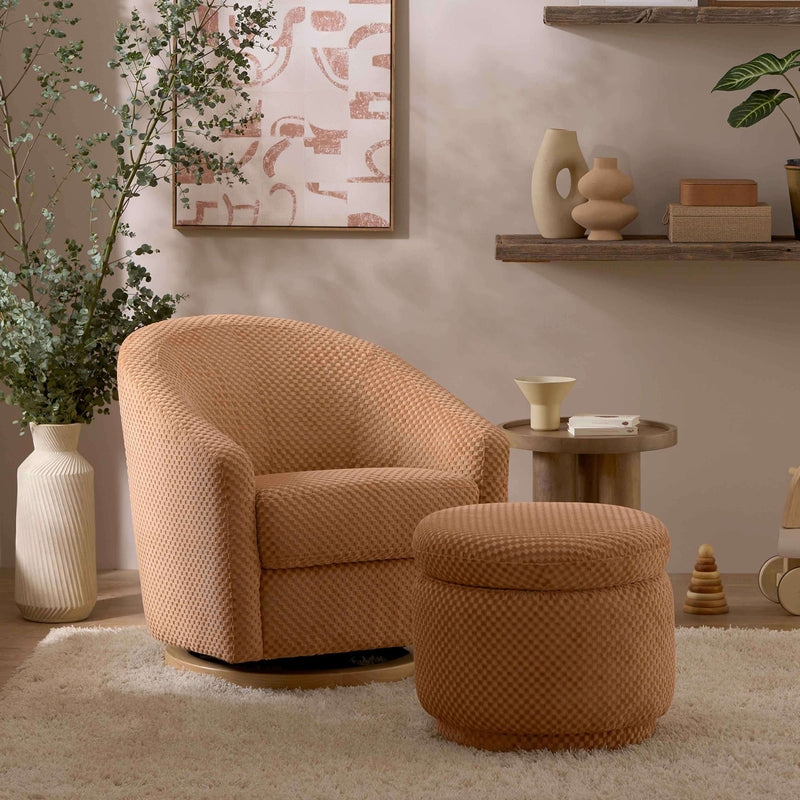 Babyletto Enoki Storage Ottoman - Canyon Velvet Checker