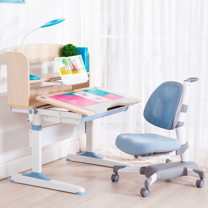 KidSrite® 人體工學學習桌椅套裝 - 藍色