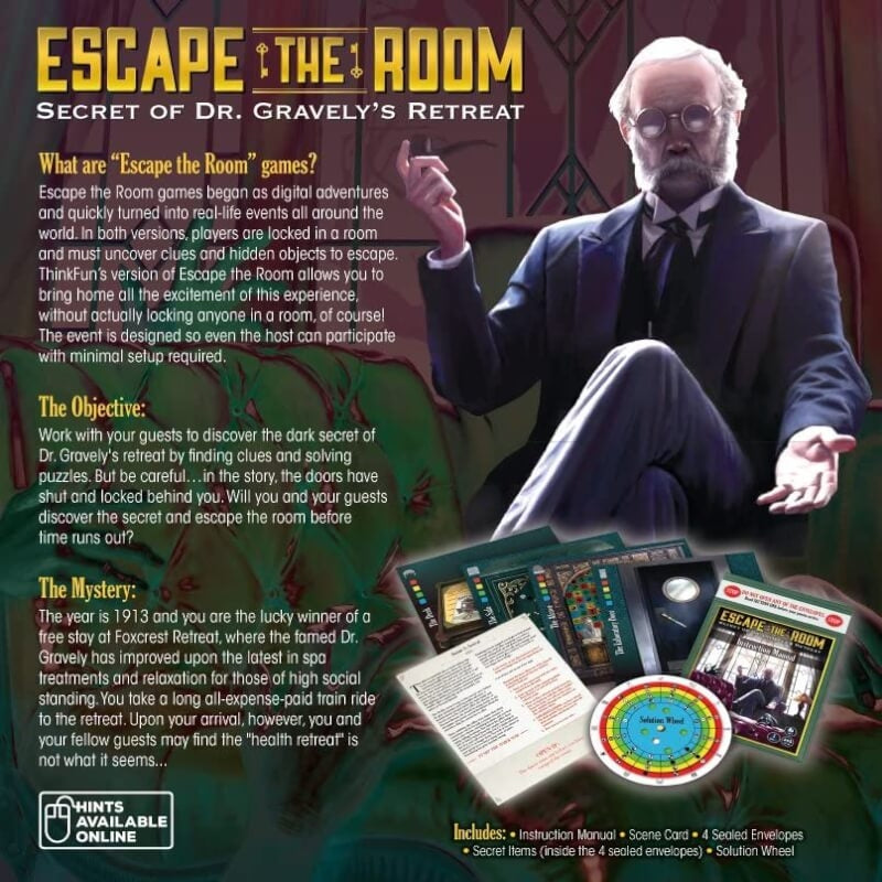 ThinkFun Escape The Room: Secret of Dr Gravelys Retreat