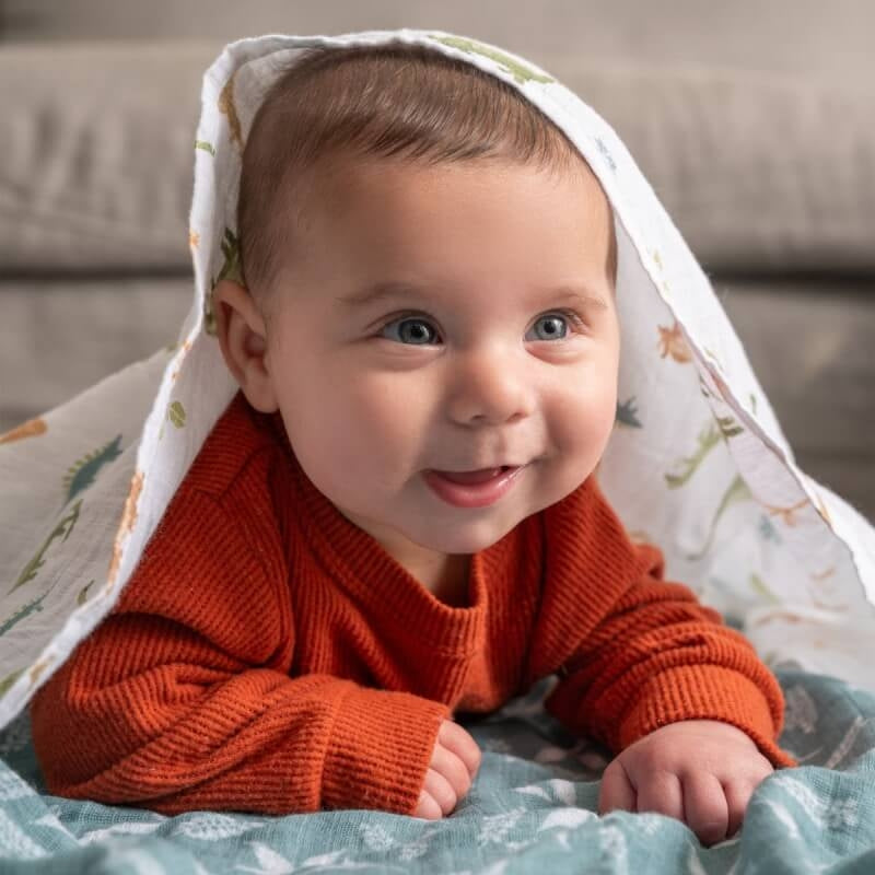 aden + anais Essentials Cotton Muslin Swaddles 4-Pack - Dino Jungle