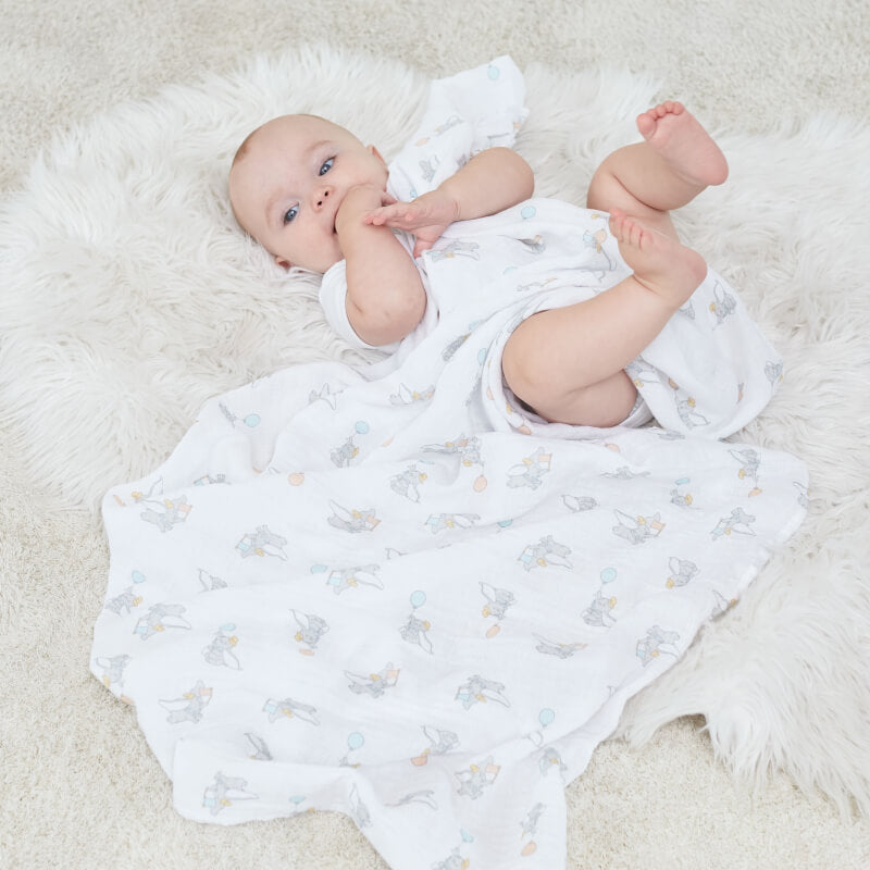 aden + anais Essentials Cotton Muslin Swaddles 4-Pack - Disney Dumbo New Heights
