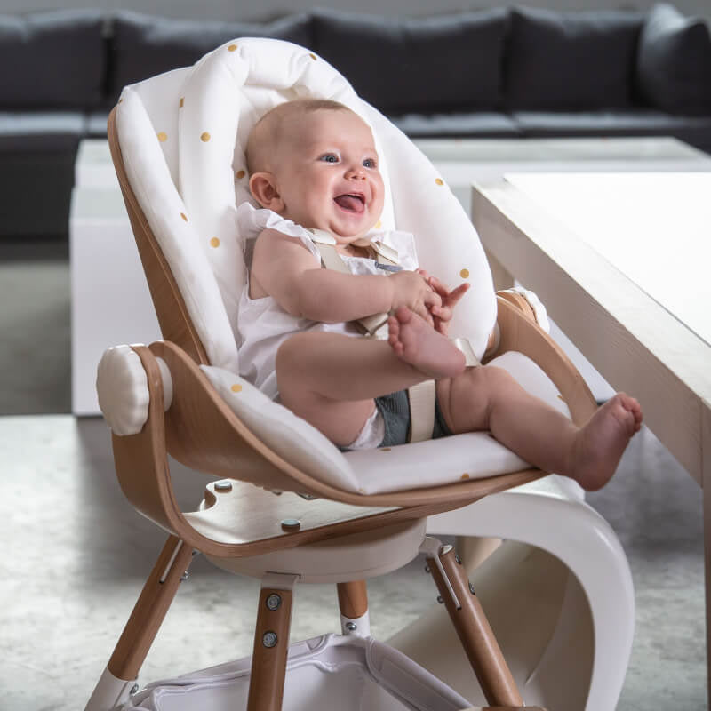 Childhome Evolu Newborn Seat Cushion - Jersey, Gold Dots
