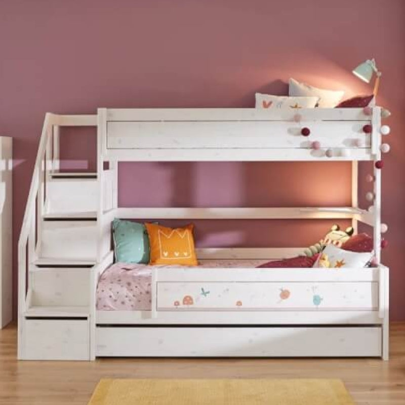 LIFETIME Kidsrooms Family Bunk Bed with Step Ladder 120x200cm & 90x200cm