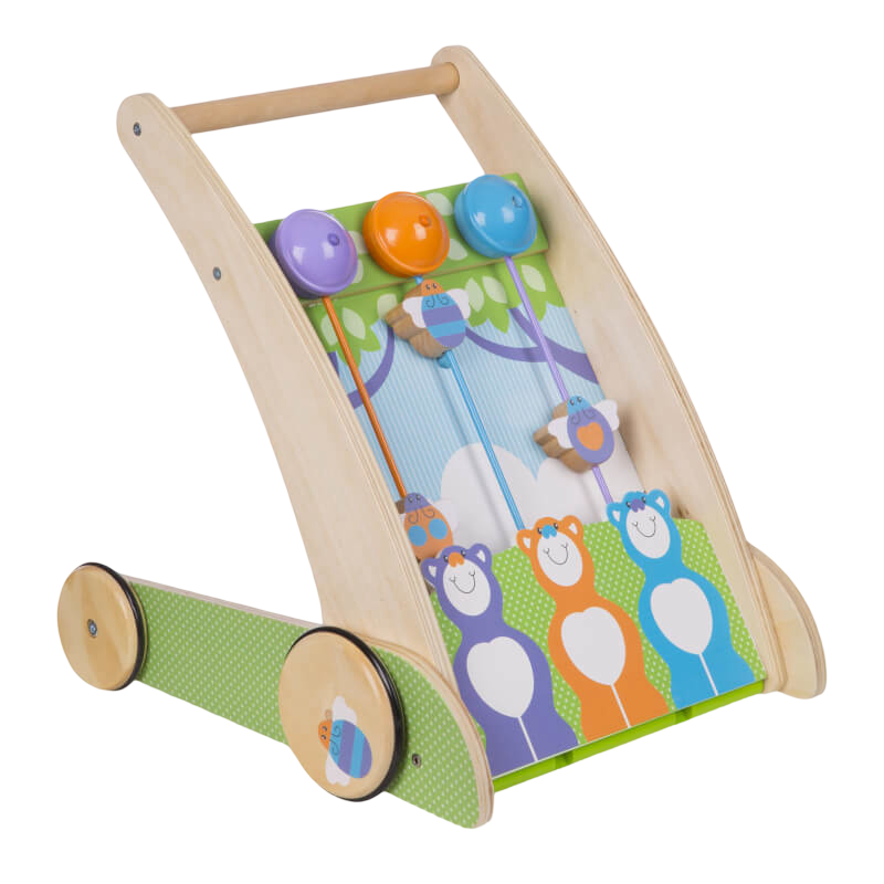 Melissa & Doug First Play Wooden Ring and Ding Forest Friends Push Toy
