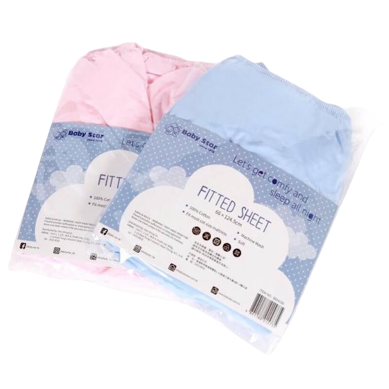 Baby Star Cot Mattress Fitted Sheet - Blue