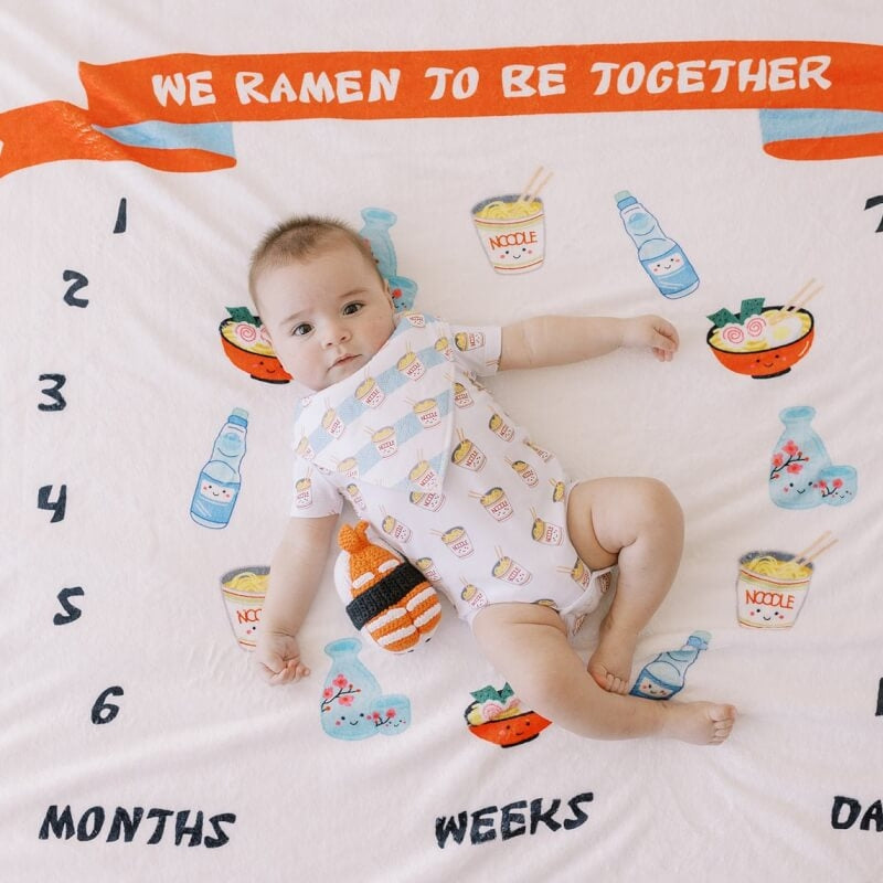 The Wee Bean Fleece Milestone Blanket