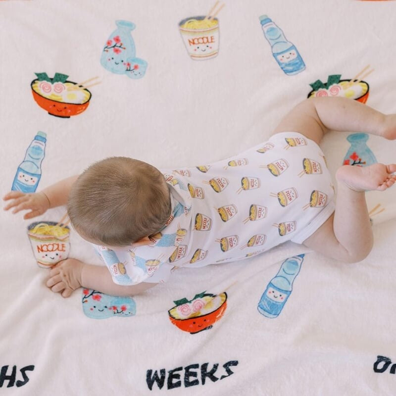 The Wee Bean Fleece Milestone Blanket