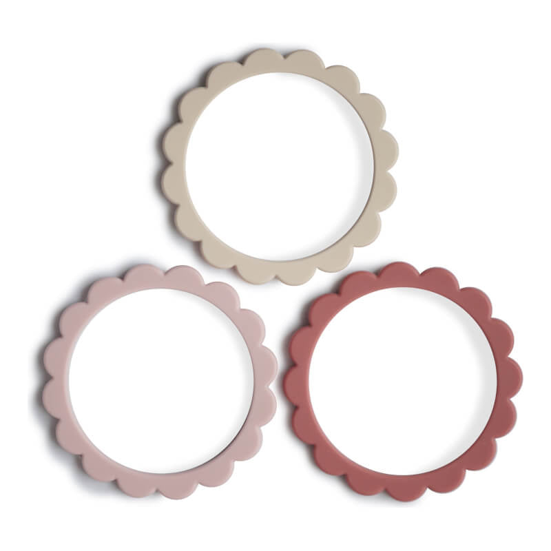 Mushie Flower Teether Bracelet 3-Pack