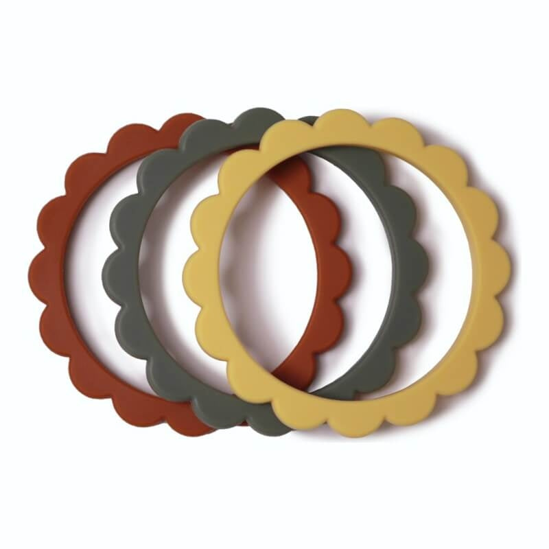 Mushie Flower Teether Bracelet 3-Pack