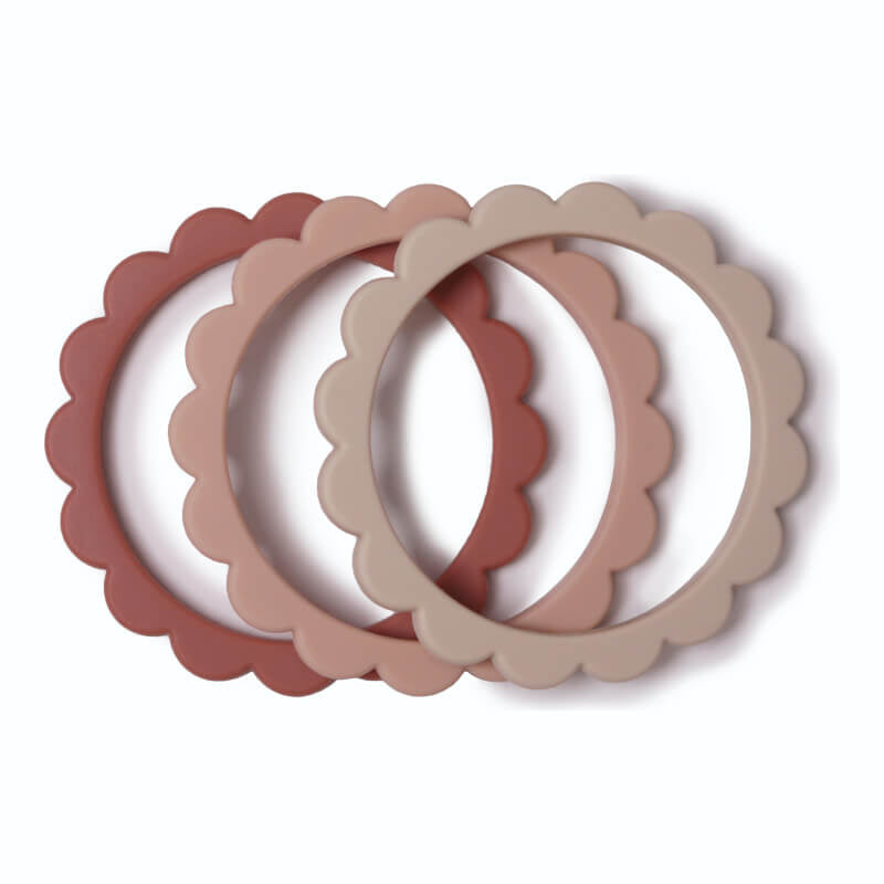 Mushie Flower Teether Bracelet 3-Pack