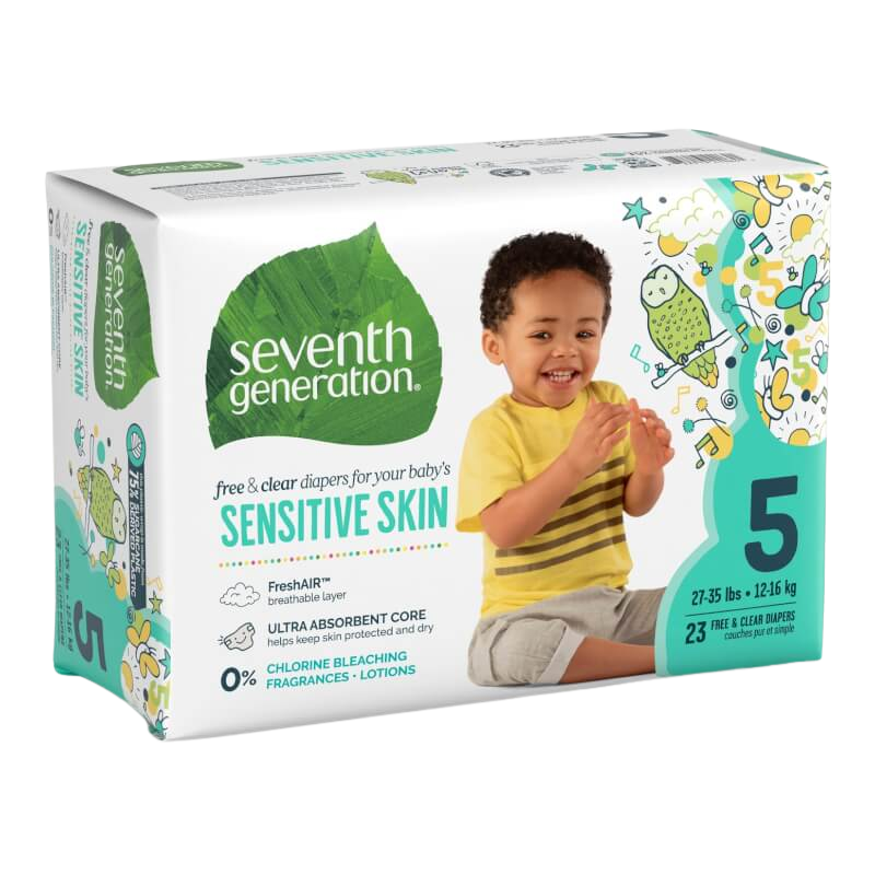 Seventh Generation Free & Clear Diapers - Size 5 (12-16 kgs) - 23s