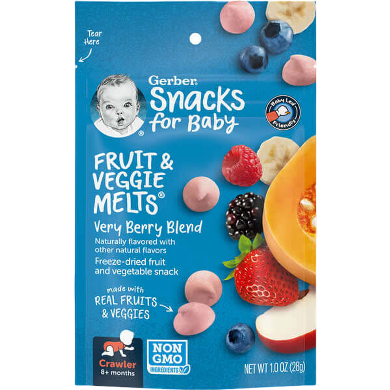 Gerber Snacks for Baby Fruit & Veggie Melts 8+ Months Very Berry Blend 28g