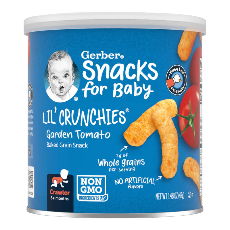 Gerber Lil' Crunchies Baked Grain Snack 8+ Months Garden Tomato 1.48 oz (42 g)