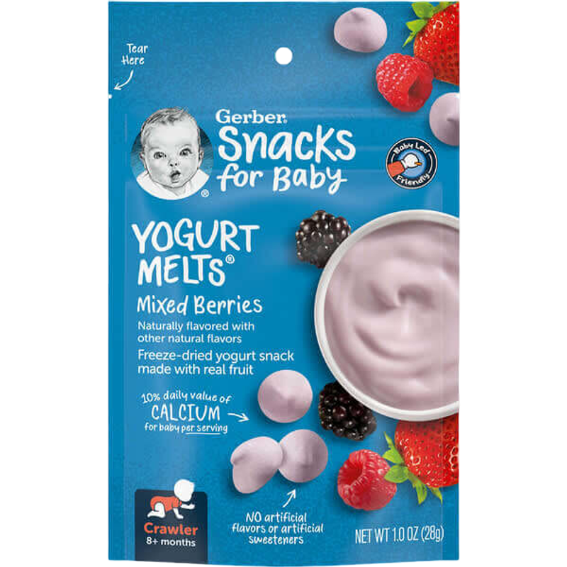 Gerber Snacks for Baby Yogurt Melts 8+ Months Mixed Berries 1 oz (28 g)