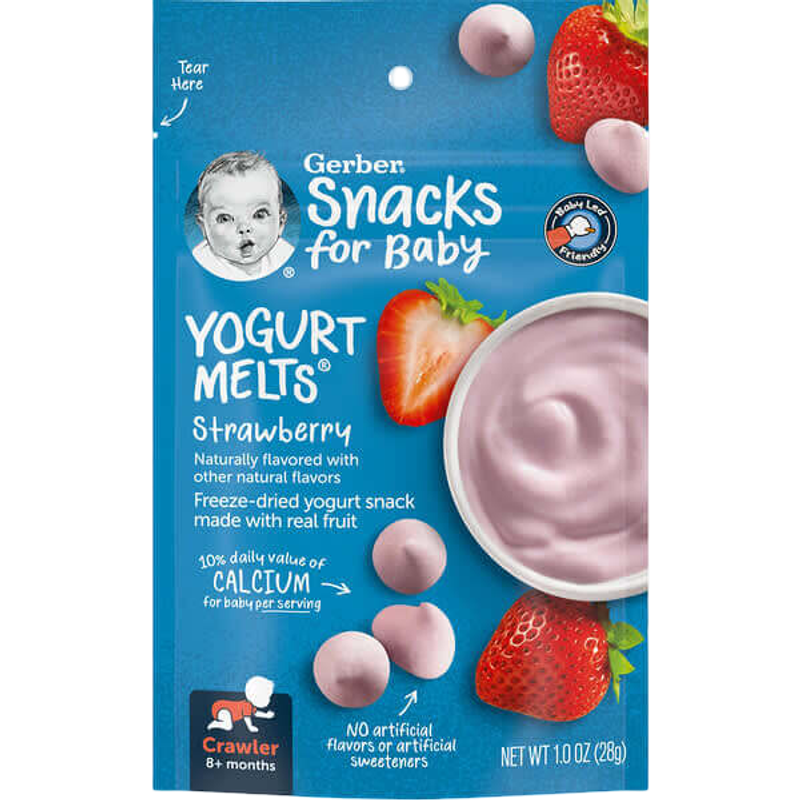 Gerber Snacks for Baby Yogurt Melts 8+ Months Strawberry 28g