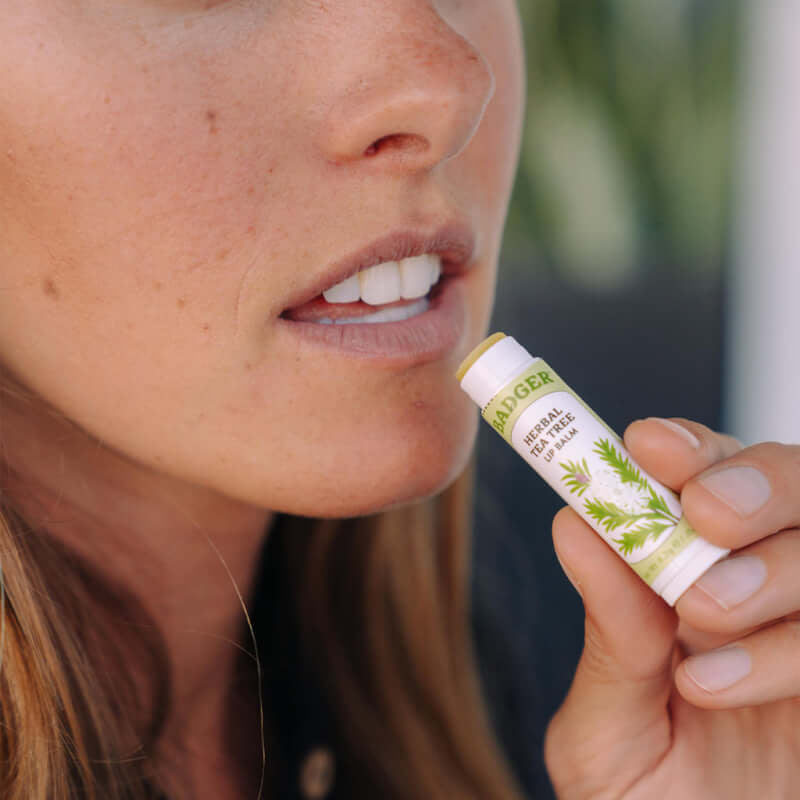 Badger Herbal Lip Balm Tea Tree
