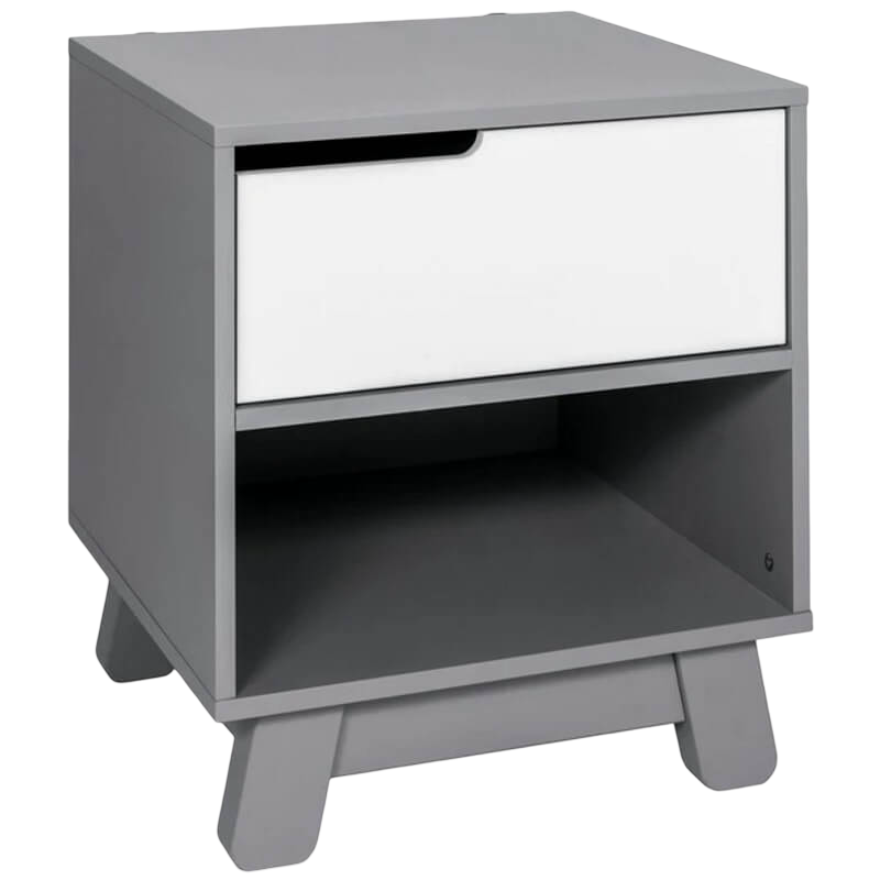 Babyletto Hudson Nightstand with USB Port - Grey / White