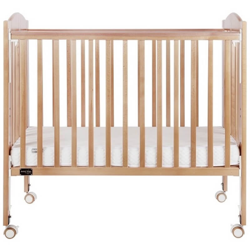 Baby Star Huggy Foldable Baby Cot with 3" Mattress - Natural / European Beech