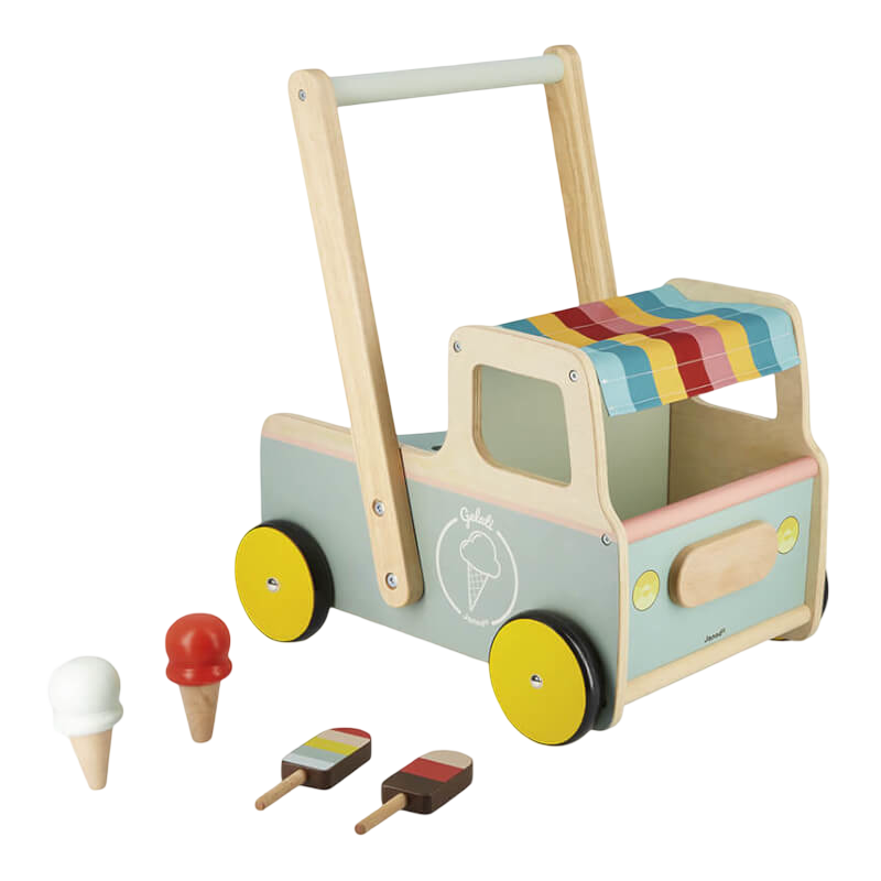 Janod Ice Cream Cart Push-Along Trolley