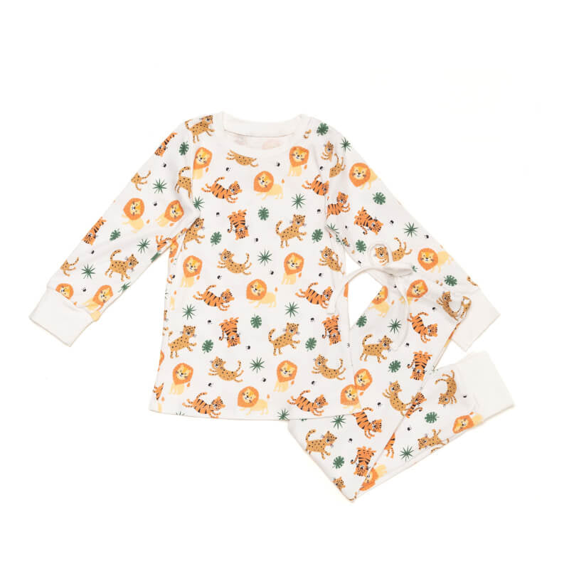 Cotton Pigs Jungle Cats Organic PJ Set