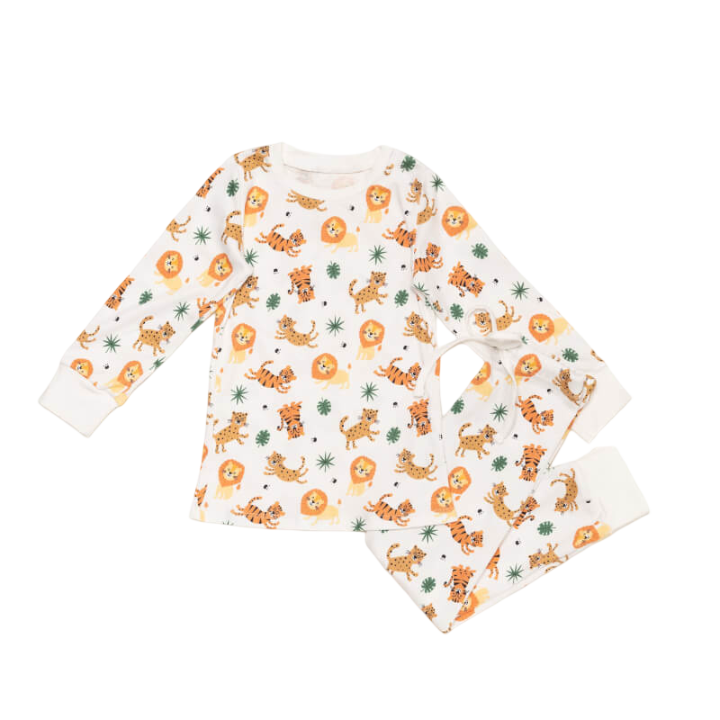 Cotton Pigs Jungle Cats Organic PJ Set