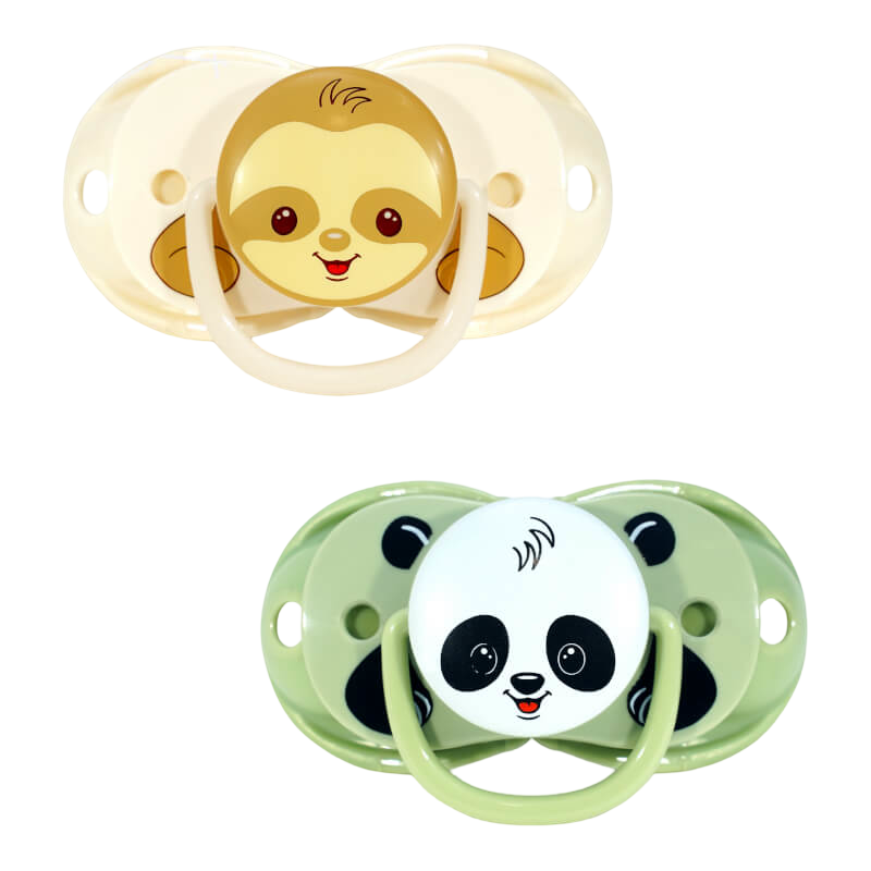 RaZbaby Keep-It-Kleen Pacifier 0-36m Sloth & Panda 2 Pacifiers