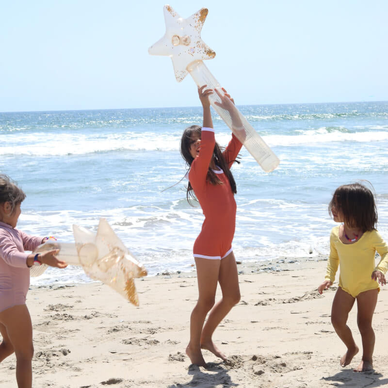 SUNNYLiFE Kids Inflatable Star Wand - Princess Swan Gold (Set of 2)