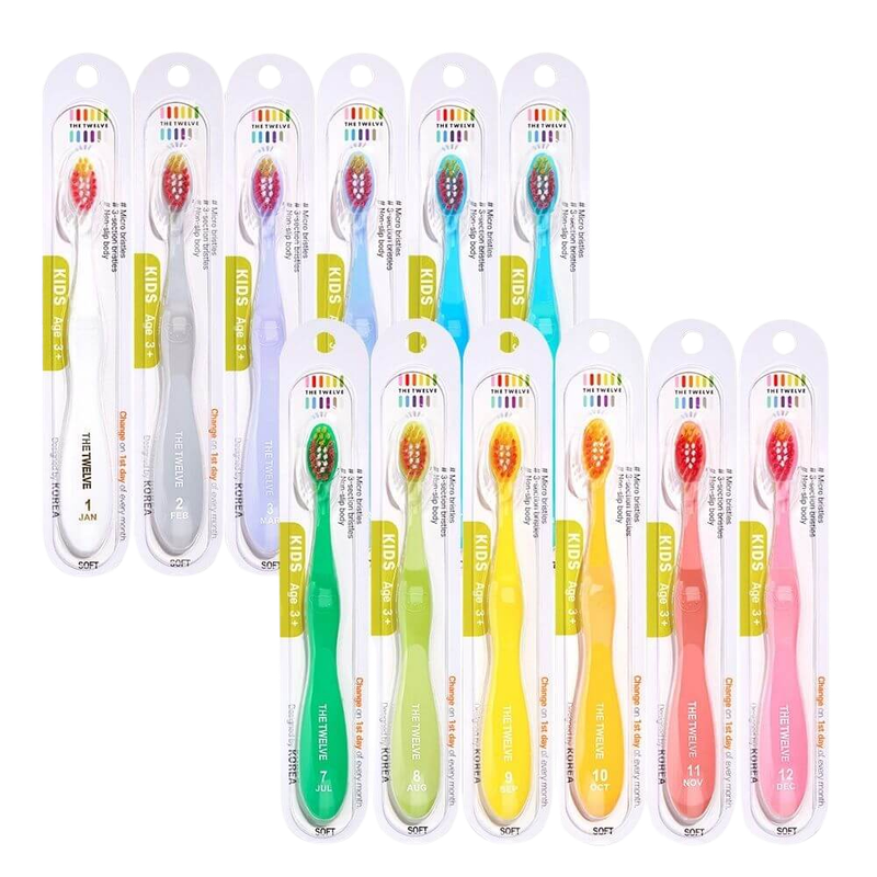 The Twelve Kids Toothbrush 12 colors in 1 PASTEL 36+M