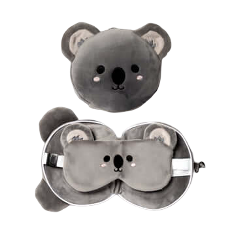 RELAXEAZZZ Kids Travel Pillow & Eye Mask - Koala