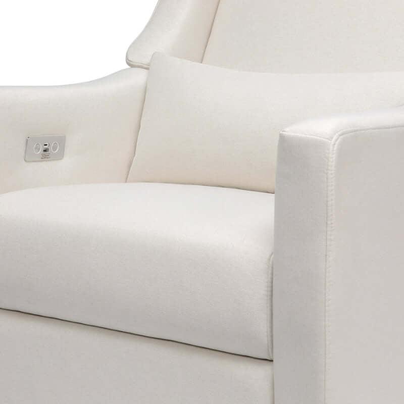Babyletto Kiwi Electronic Recliner & Swivel Glider w/ USB Port - Performance Cream Eco-Weave