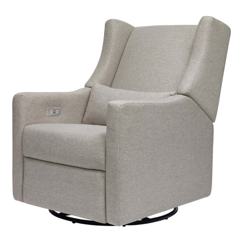 Babyletto Kiwi Electronic Recliner & Swivel Glider w/ USB Port - Performance Grey Eco-Weave