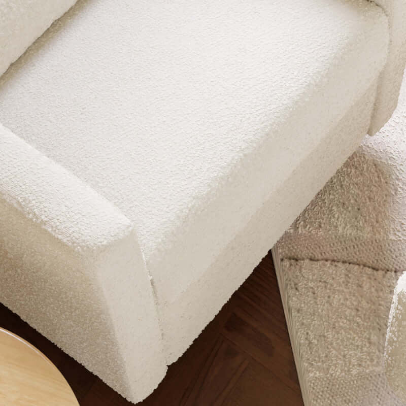 Babyletto Kiwi Electronic Recliner & Swivel Glider w/ USB Port - Ivory Boucle with Gold Base