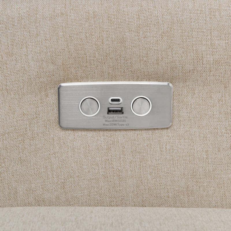 Babyletto Kiwi Electronic Recliner & Swivel Glider w/ USB Port - Performance Beach Eco-Weave