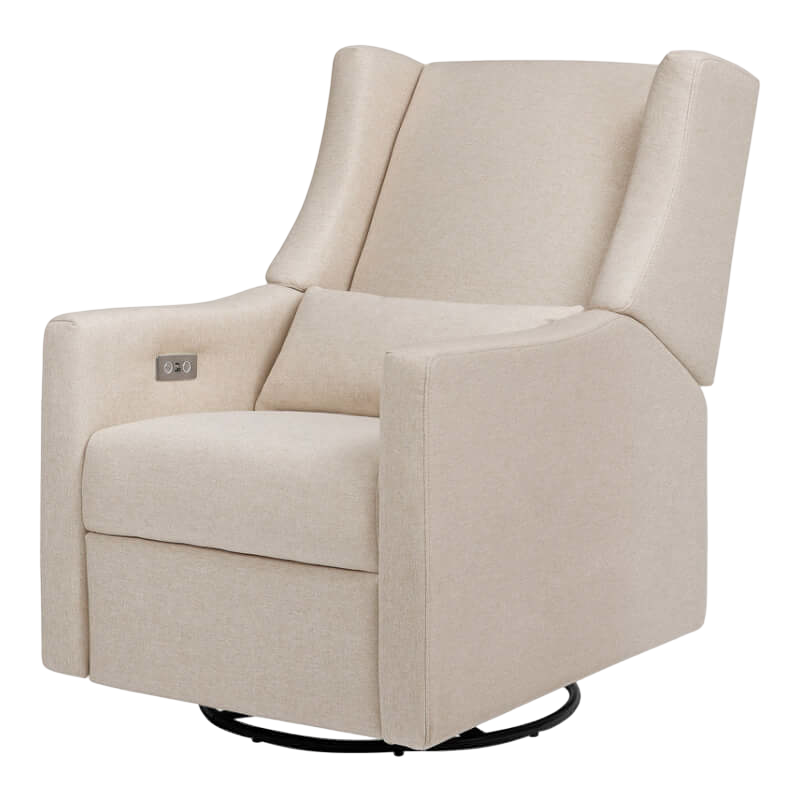 Babyletto Kiwi Electronic Recliner & Swivel Glider w/ USB Port - Performance Beach Eco-Weave