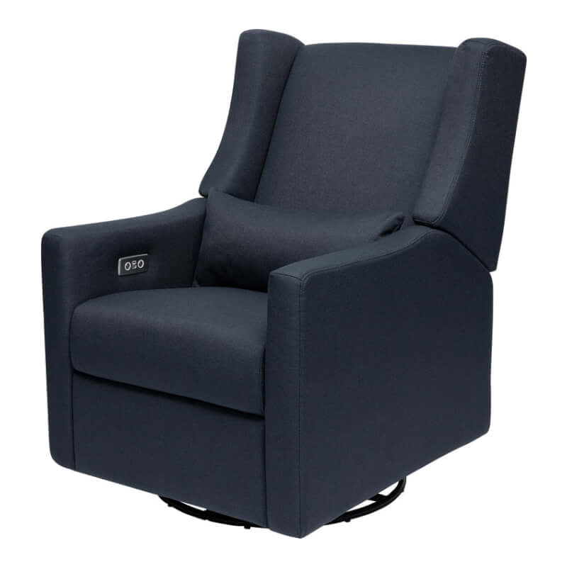 Babyletto Kiwi Electronic Recliner & Swivel Glider w/ USB Port - Performance Navy Eco-Twill